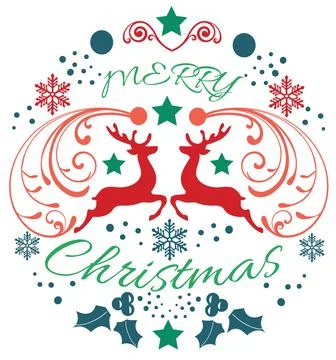 Vector Christmas Deer Stock Illustration