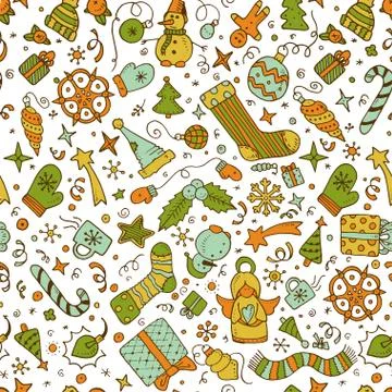 Vector christmas doodles Stock Illustration