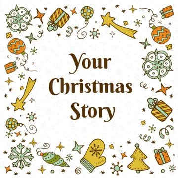 Vector christmas doodles Stock Illustration