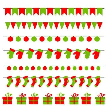 Vector christmas elements set Stock Illustration