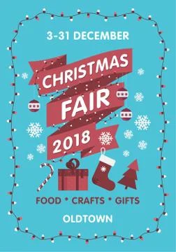 Vector Christmas Fair poster template Stock Illustration