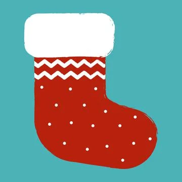 Vector Christmas gift socks. Flat vector Illustration. Stock Illustration