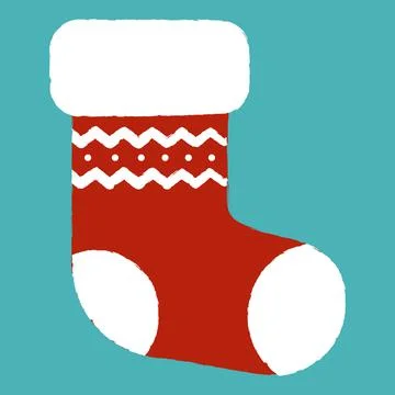 Vector Christmas gift socks. Flat vector Illustration. Stock Illustration