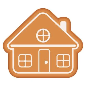 Vector Christmas gingerbread house with icing pattern Illustrazione stock