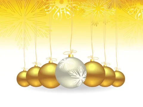 Vector Christmas gold balls Stock Illustration