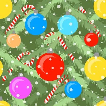 Vector Christmas green tree seamless pattern イラスト素材