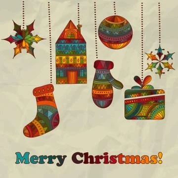 Vector christmas greeting card Stock Illustration