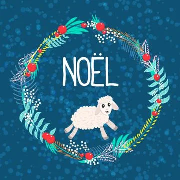 Vector Christmas greeting card Stock Illustration