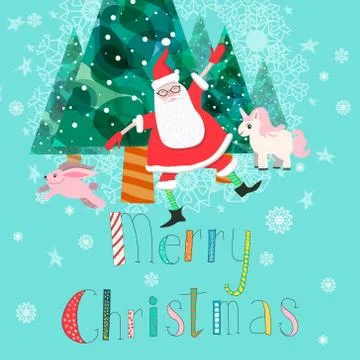 Vector Christmas greeting card Stock Illustration