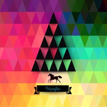 Vector christmas greeting card. triangles. christmas tree. hipster. abstract  Stock Illustration