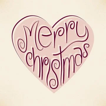 Vector christmas heart typography background Stock-Illustration