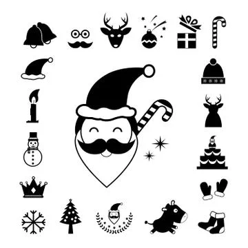 Vector christmas  icon set Stock Illustration