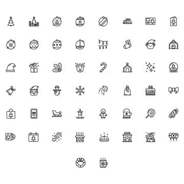 Vector of Christmas Icon Set. Perfect for user interface, new application. Stock Illustration