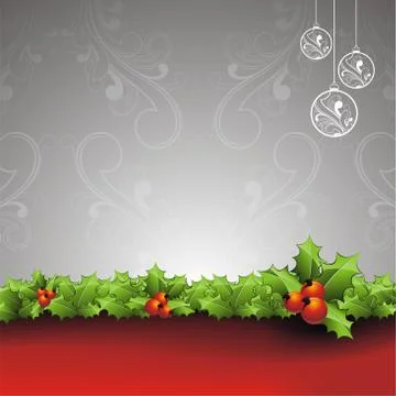 Vector Christmas illustration holiday elements on red background Illustrazione stock