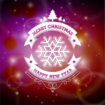 Vector Christmas illustration with typographic design Stock Illustration