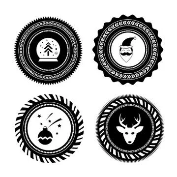 Vector christmas label set Stock Illustration