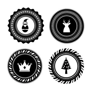 Vector christmas label set Stock Illustration