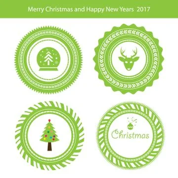 Vector christmas label set Stock Illustration