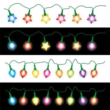 Vector christmas light lamps Stock Illustration