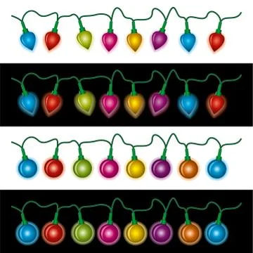 Vector  christmas light lamps Stock Illustration