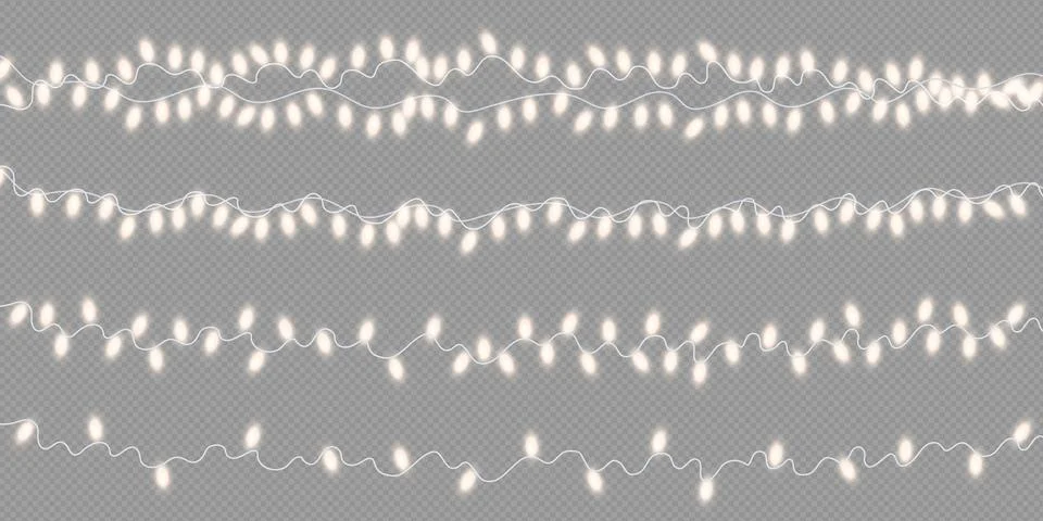 Vector Christmas lights on a transparent background. Christmas light . Set of イラスト素材