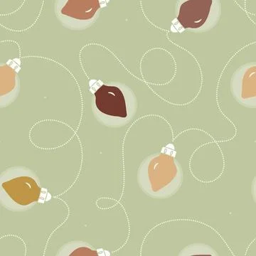 Vector Christmas Lights in Warm, Soft Pastel Colors seamless pattern background Stock Illustration