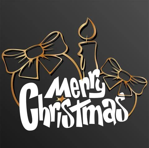 Vector. Christmas logo text design.  Christmas and New Year background. Stock Illustration