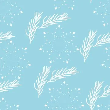 Vector. Christmas, New Year seamless pattern. Blue. Stock Illustration