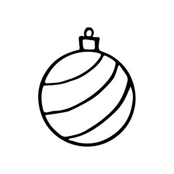 Vector Christmas outline tree ball. Element of New year and xmas design in do Illustrazione stock