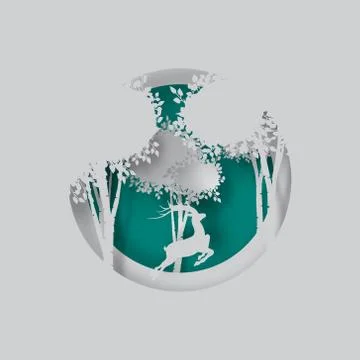 Vector Christmas paper cut vector background and design for New Year Illustra Stock Illustration