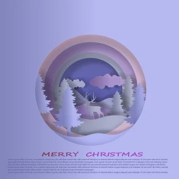 Vector Christmas paper cut vector background and design for New Year Illustra Stock Illustration