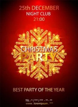 Vector Christmas Party design template. Vector illustration Stock Illustration