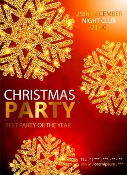 Vector Christmas Party design template. Vector illustration Stock Illustration