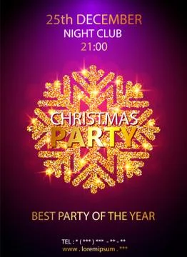 Vector Christmas Party design template. Vector illustration Stock Illustration