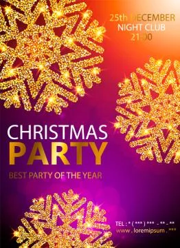 Vector Christmas Party design template. Vector illustration Stock Illustration