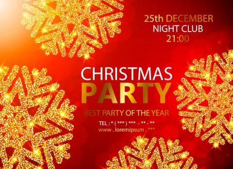 Vector Christmas Party design template. Vector illustration Stock Illustration