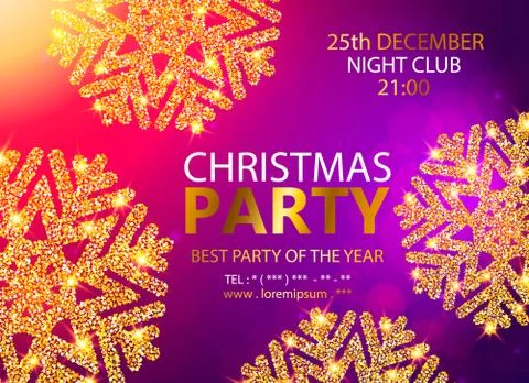 Vector Christmas Party design template. Vector illustration Stock Illustration