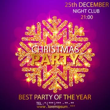 Vector Christmas Party design template. Vector illustration Stock Illustration