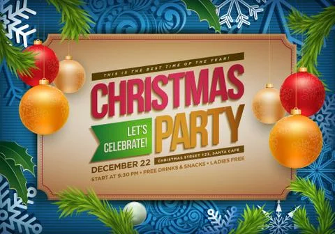 Vector Christmas Party poster Stock Illustration