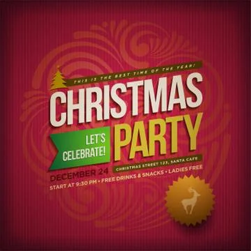 Vector Christmas Party poster Stock Illustration