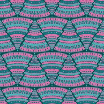 Vector Christmas pattern with Christmas trees, with a pattern similar to a kn 스톡 일러스트