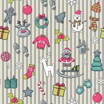 Vector Christmas pattern Stock Illustration