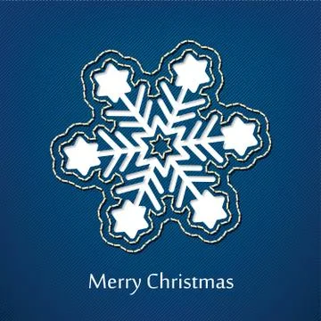 Vector christmas postcard design with denim jeans background Stock Illustration