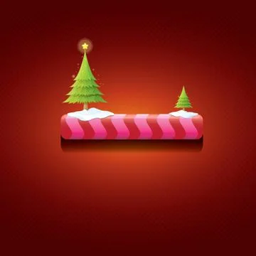 Vector Christmas red button with christmas tree 库存插图