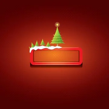 Vector Christmas red button with christmas tree Stockillustratie