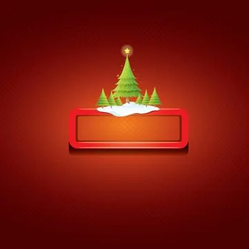Vector Christmas red button with christmas tree 库存插图