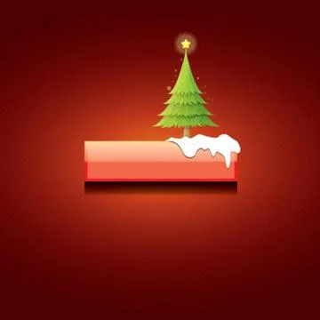 Vector Christmas red button with christmas tree Illustrazione stock