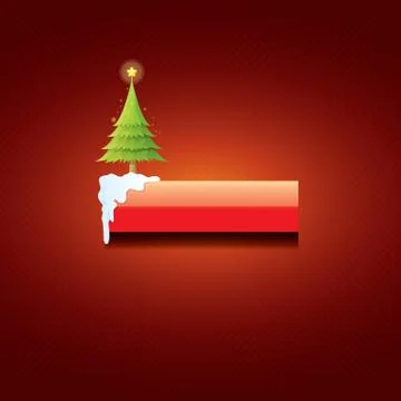 Vector Christmas red button with christmas tree Stockillustratie