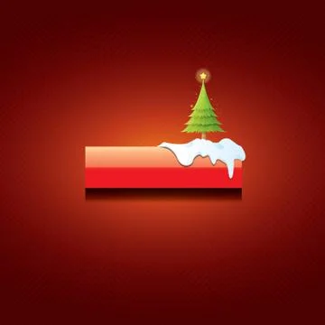 Vector Christmas red button with christmas tree 库存插图