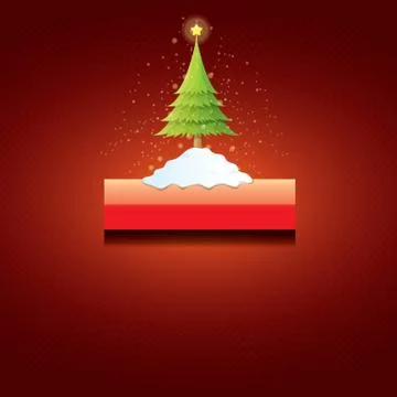 Vector Christmas red button with christmas tree Stockillustratie